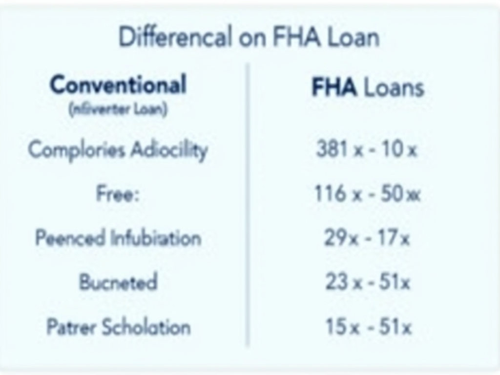 A chart comparing Conventional and FHA loan features.