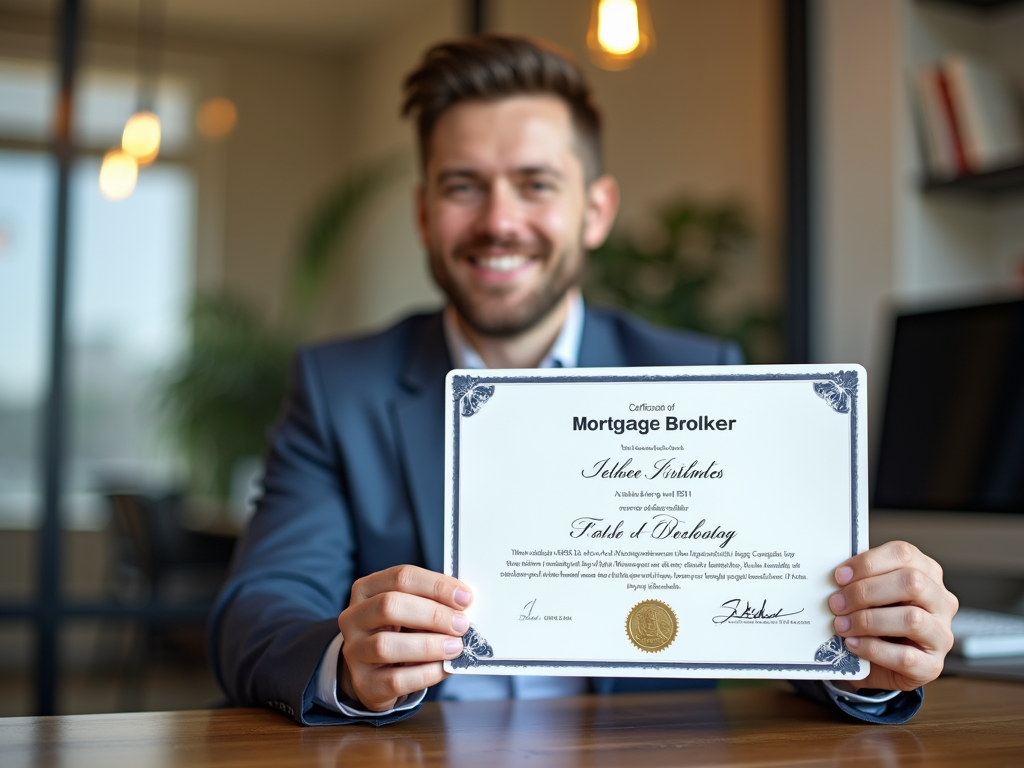 Mortgage broker with certification