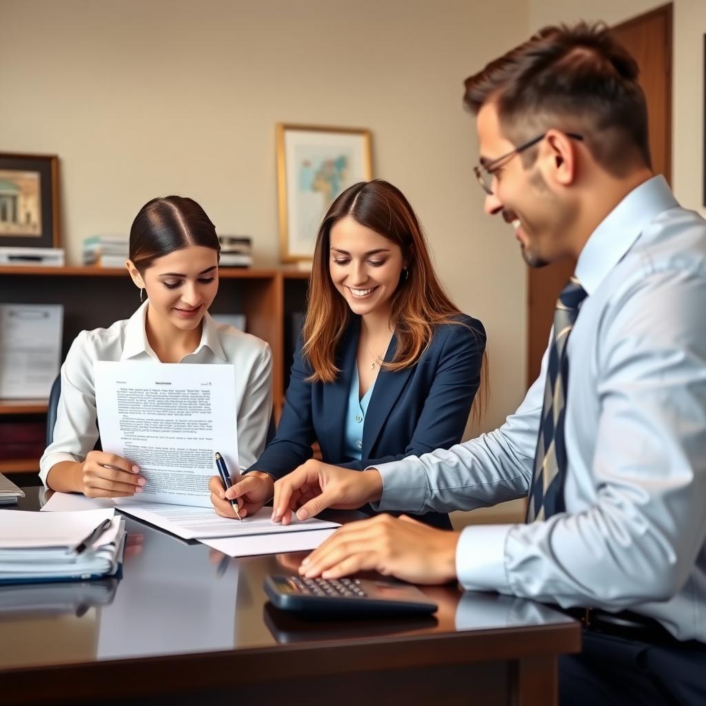 Homebuyer signing FHA loan documents at lender’s office