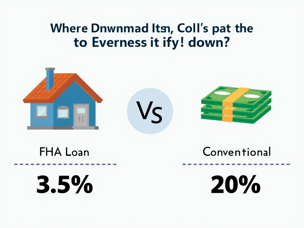 Down payment comparison for FHA and conventional loans
