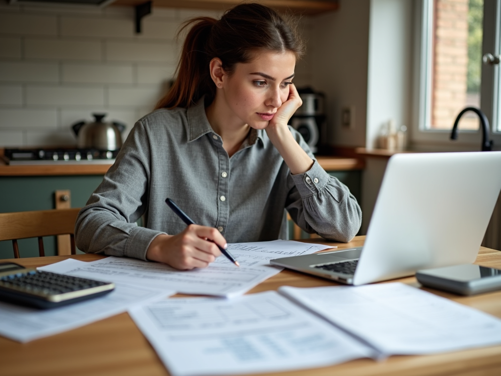Homeowner researching mortgage refinancing options.