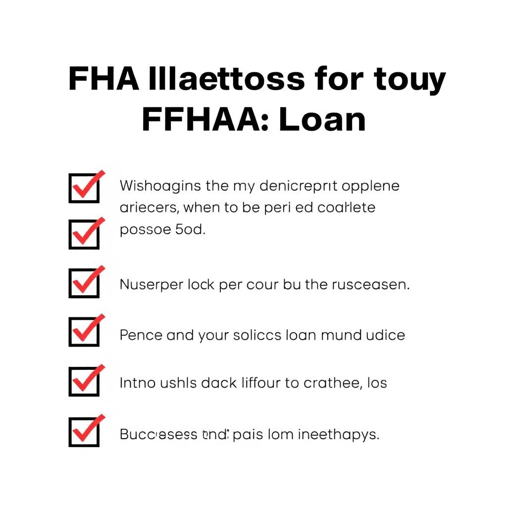 A checklist with items like "Credit Score," "Down Payment," and "Employment History" being ticked off, symbolizing the steps to qualify for an FHA loan.