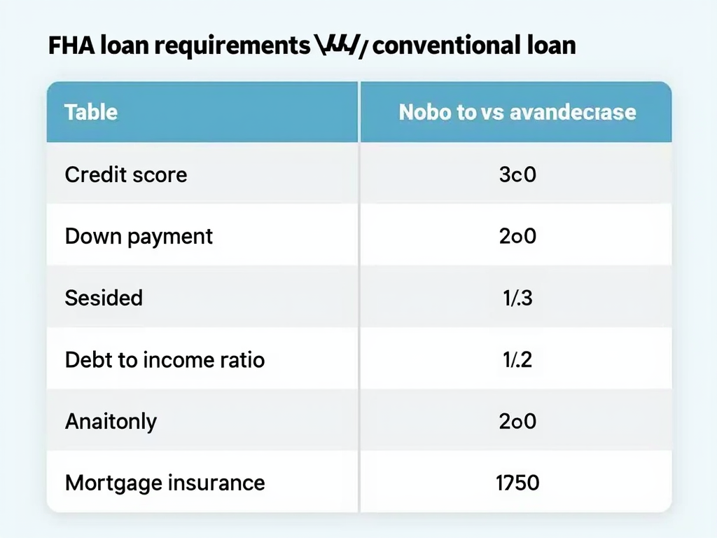 Comparison of FHA and conventional loan requirements