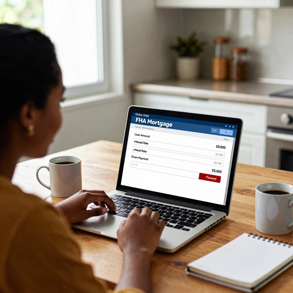 Couple using FHA mortgage calculator online