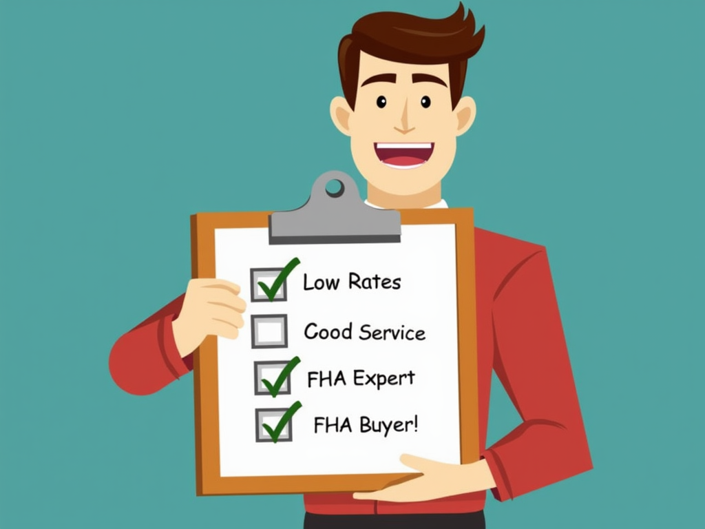 Homebuyer holding a checklist for selecting an FHA lender.