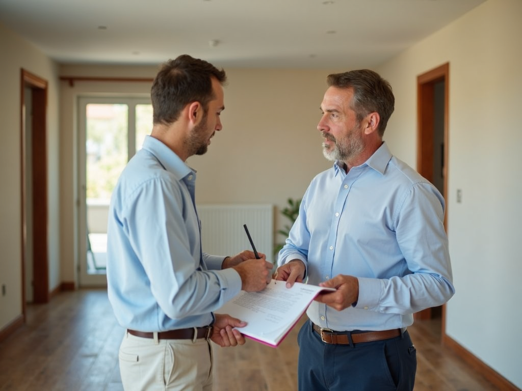 Appraiser evaluating a home for its market value.
