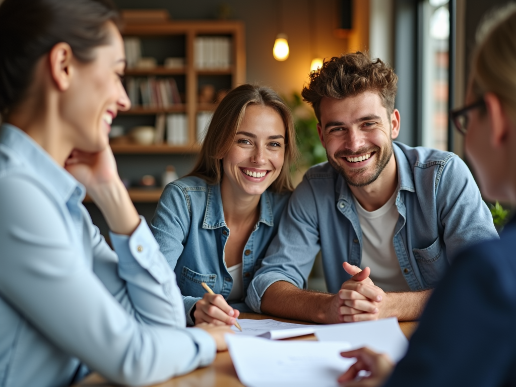 First-time homebuyers meeting with a lender
