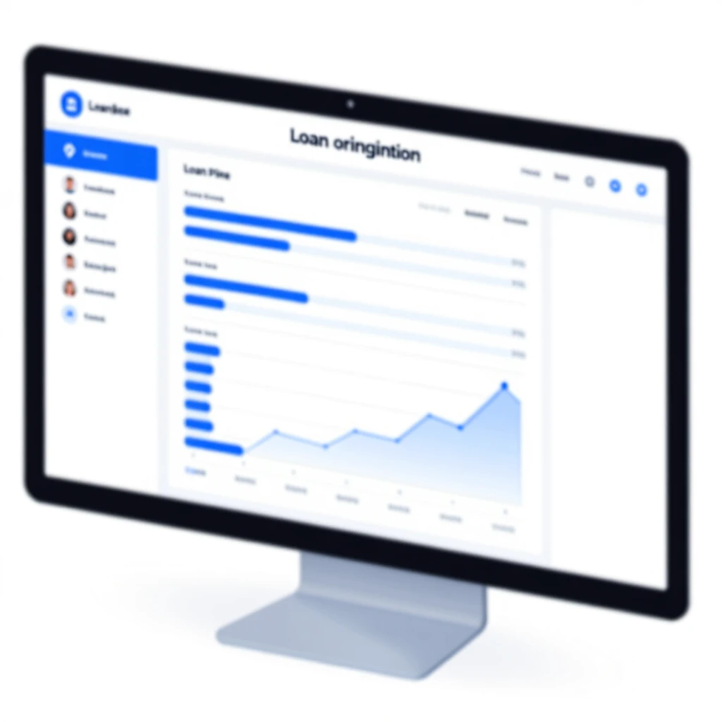 Loan origination system dashboard with graphs and pipeline