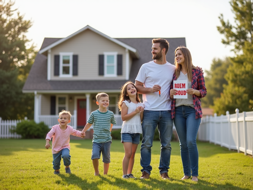 Family enjoying their new home purchased with a USDA loan