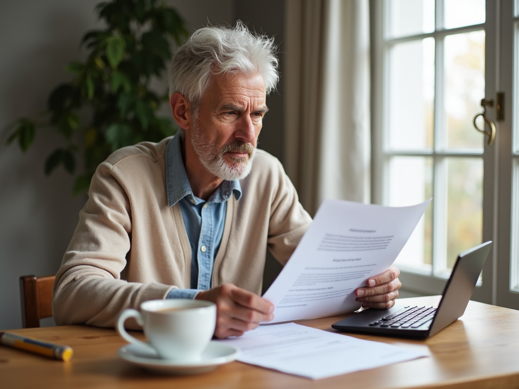 Homeowner reviewing home equity loan paperwork