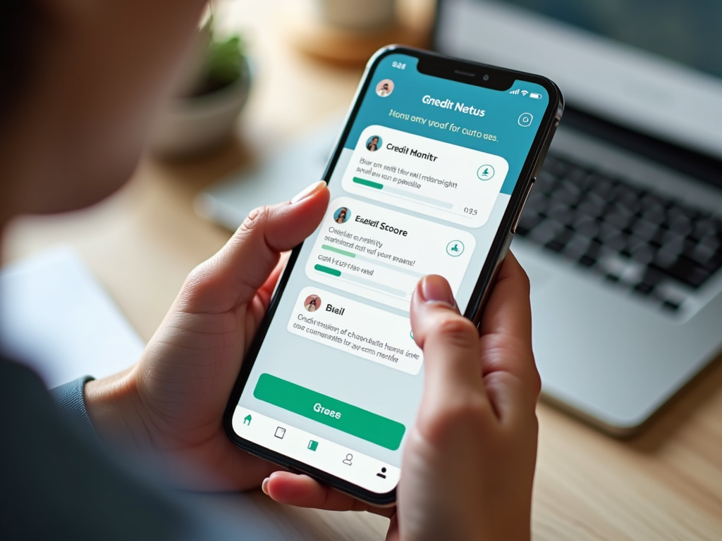 Monitoring credit score with a mobile app