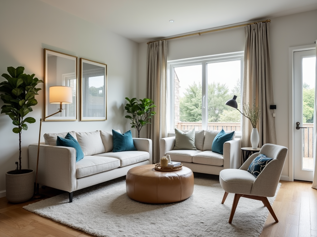 Staged living room ready for a home inspection