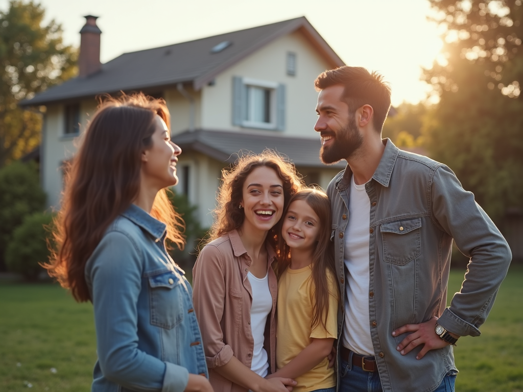 Family house hunting with real estate agent