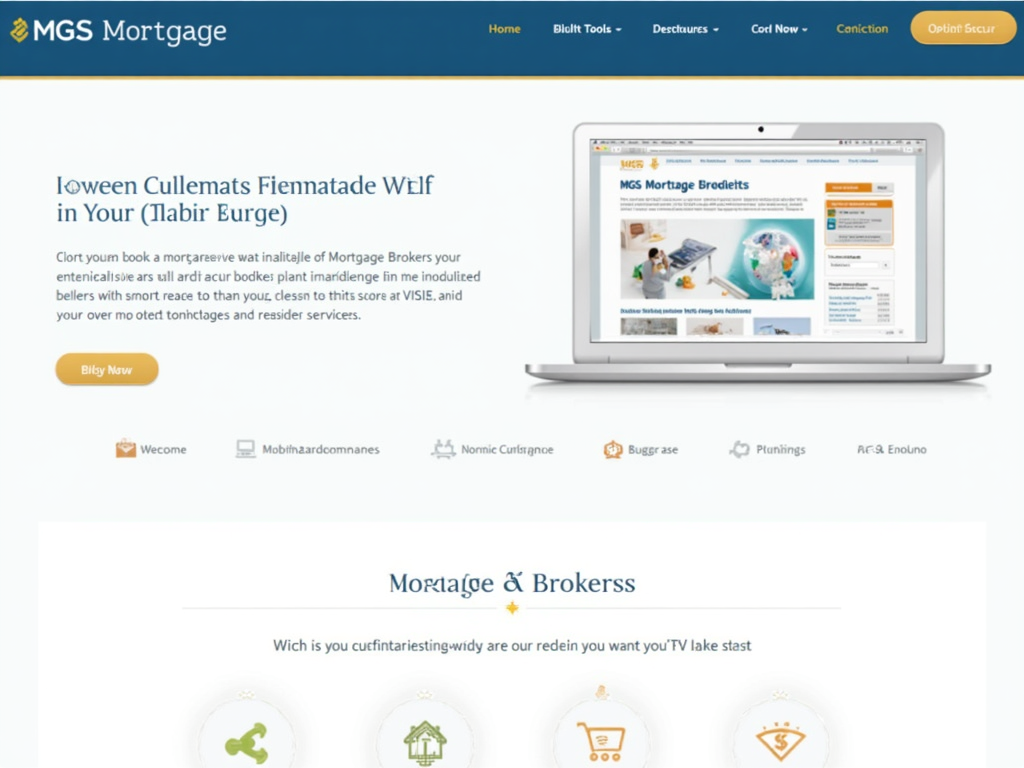 The MGS Mortgage website displaying digital tools for brokers.
