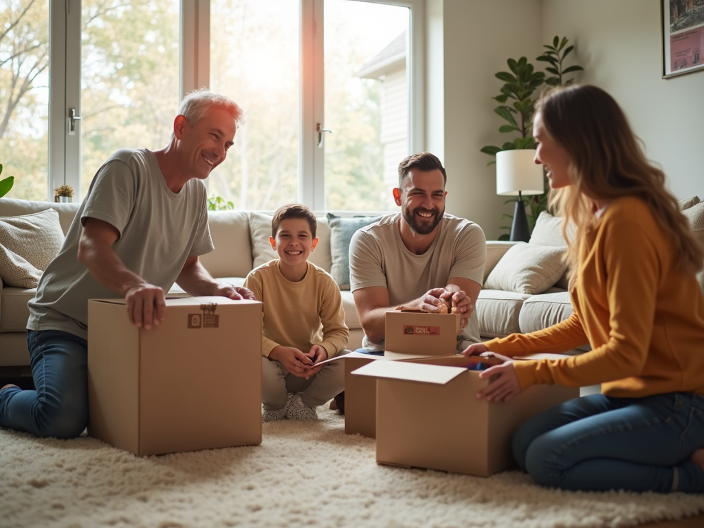 Family beginning their new chapter in a home purchased with an FHA loan