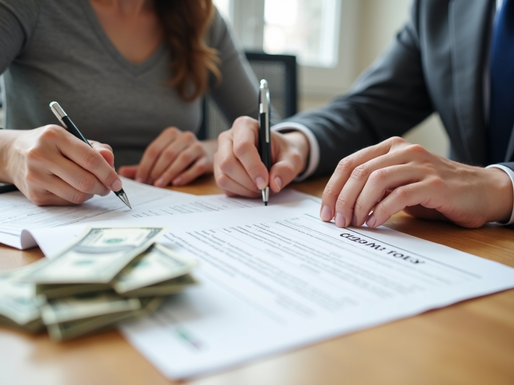 Borrower signing FHA loan closing documents