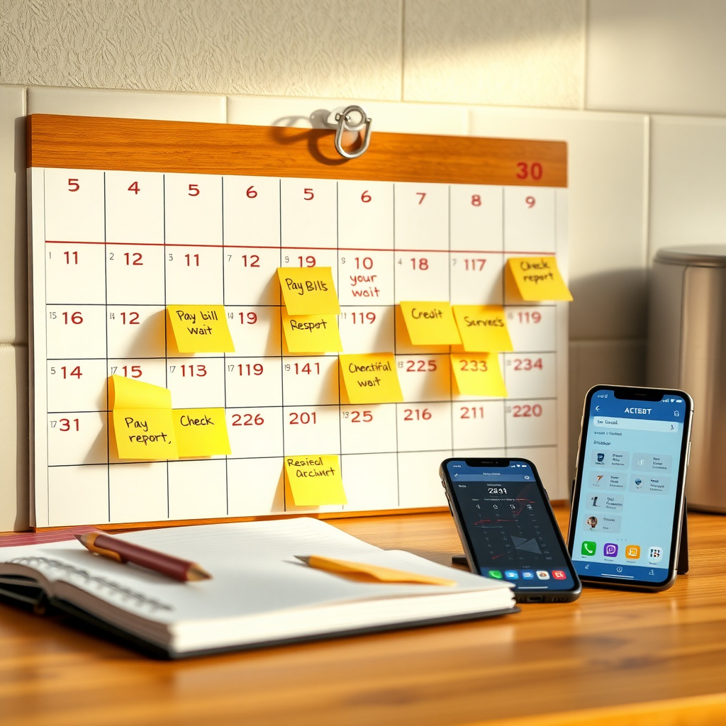 30-day calendar with credit boost tasks