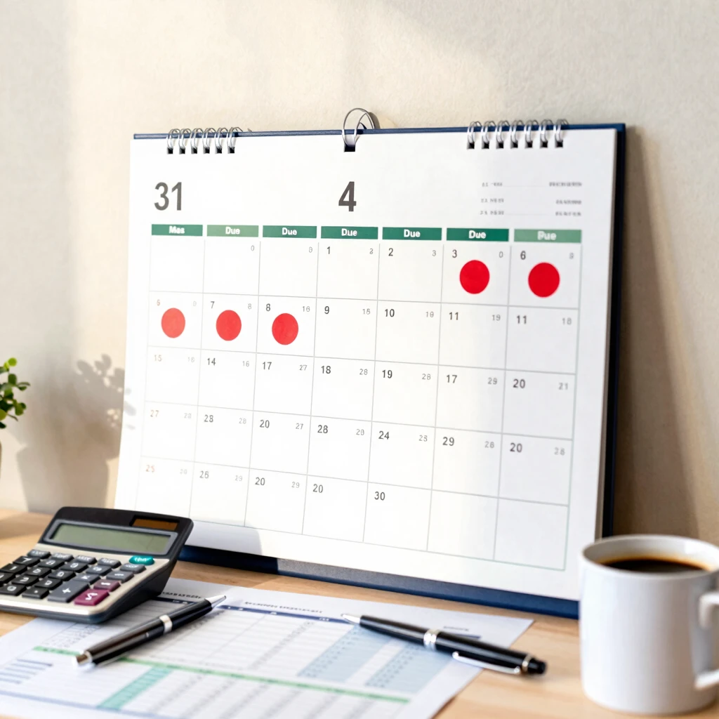 Calendar illustrating long-term mortgage payment schedule