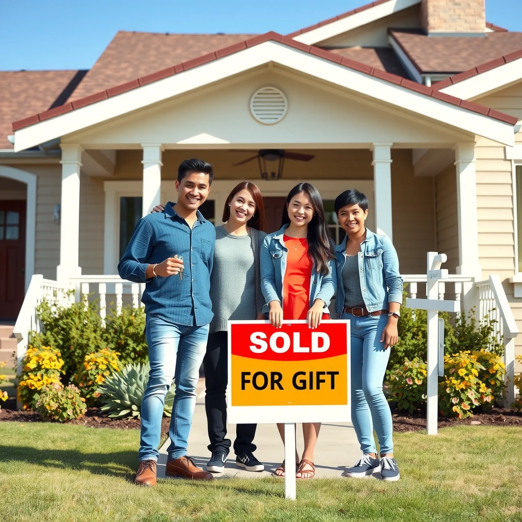 Happy family celebrating new home purchase