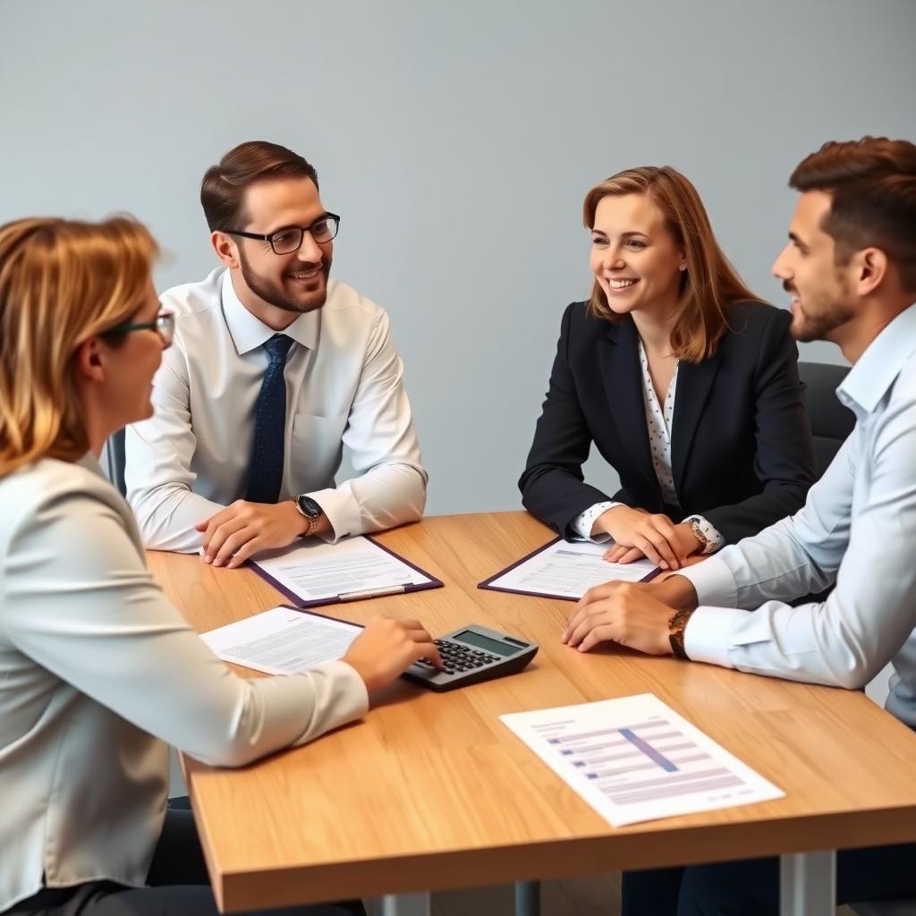 Financial advisor consulting with a client.