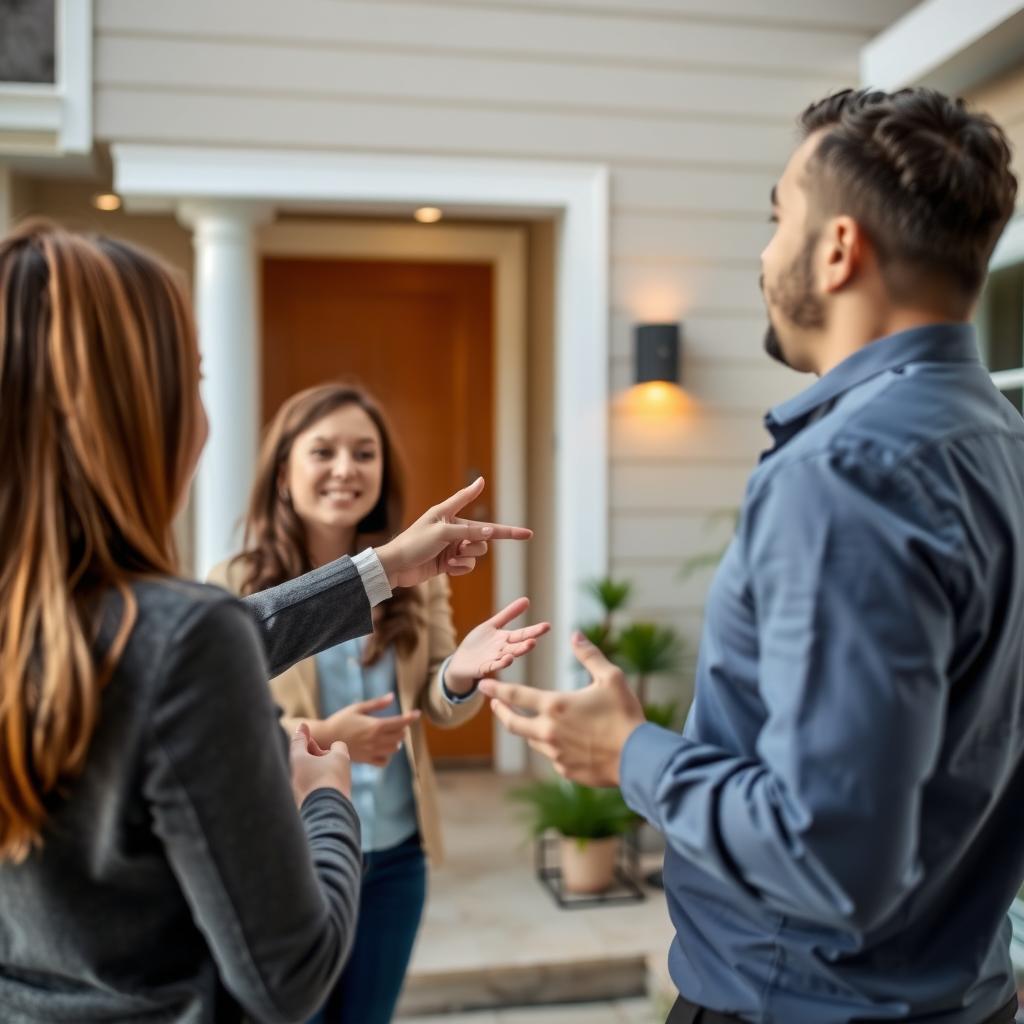 Real estate agent with first-time buyer