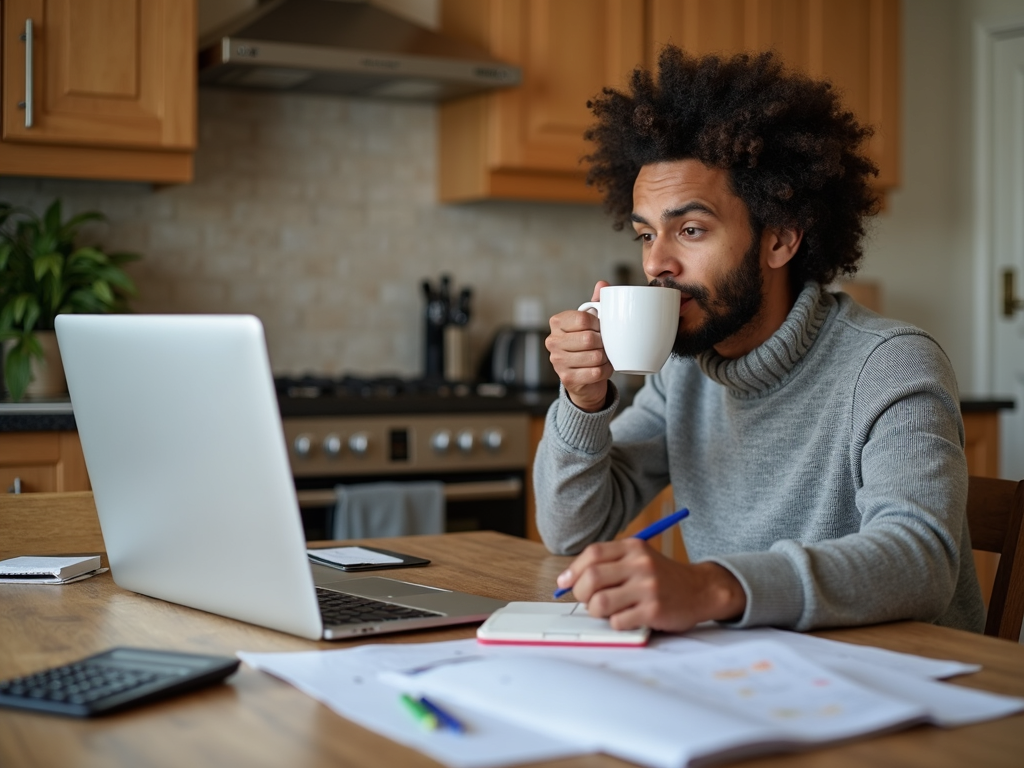 A homeowner reviewing insurance quotes on a laptop.