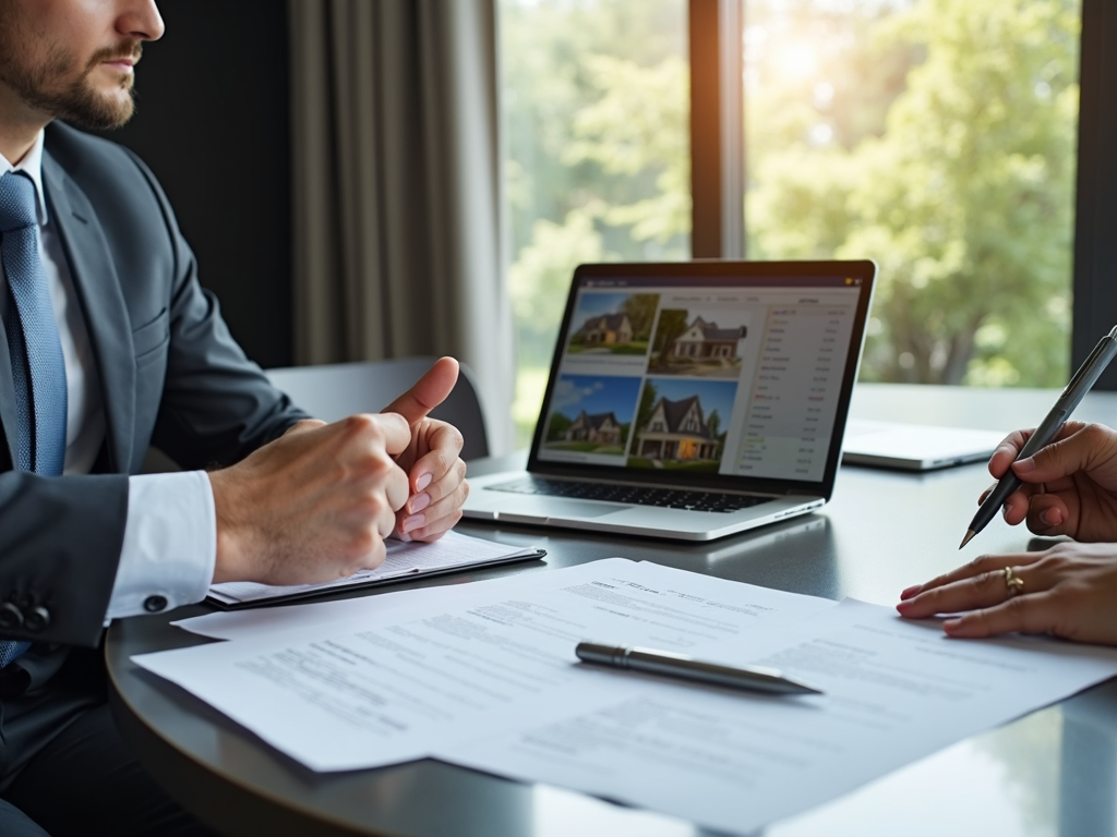 Real estate agent negotiating a property deal