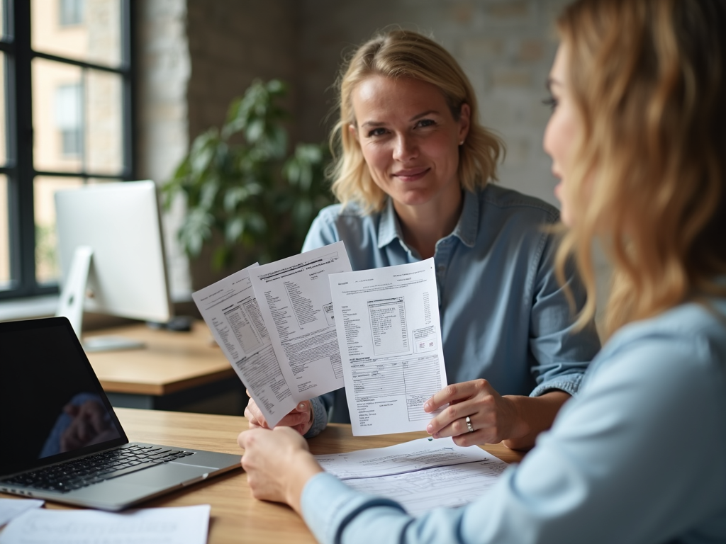 Person submitting employment documents for an FHA loan application.