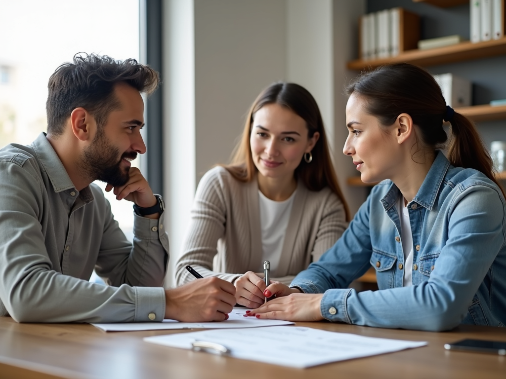 Couple applying for an FHA mortgage with a lender