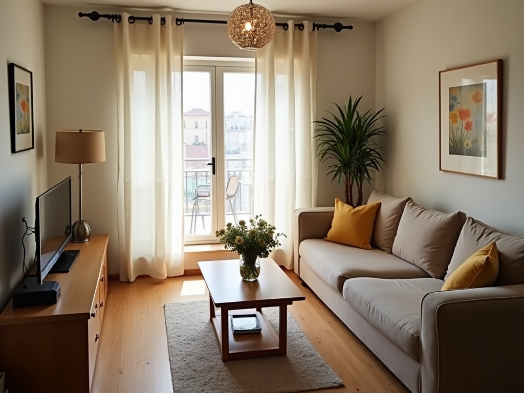 A clean living room prepared for an FHA appraisal