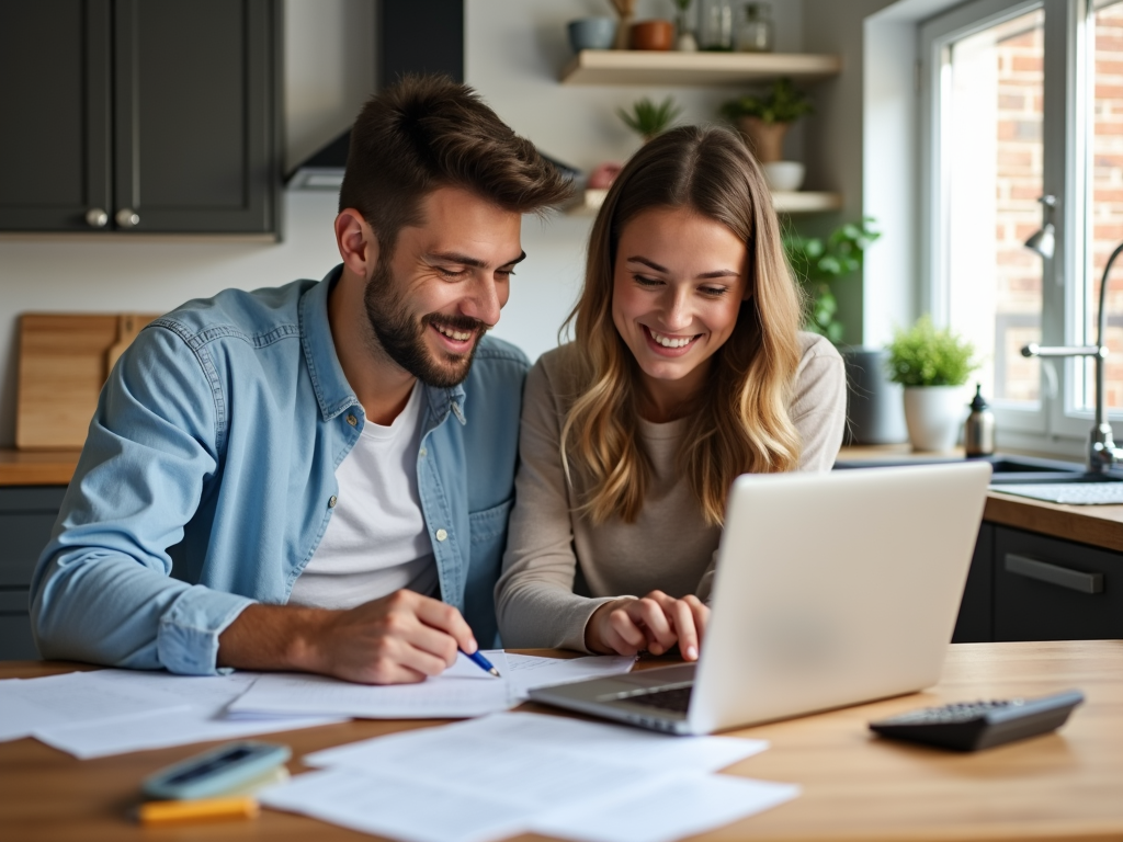 Couple planning their homebuying budget