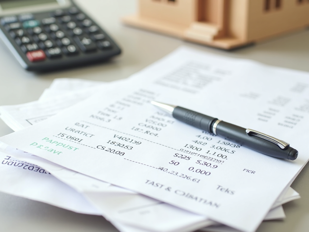 Home improvement receipts on table