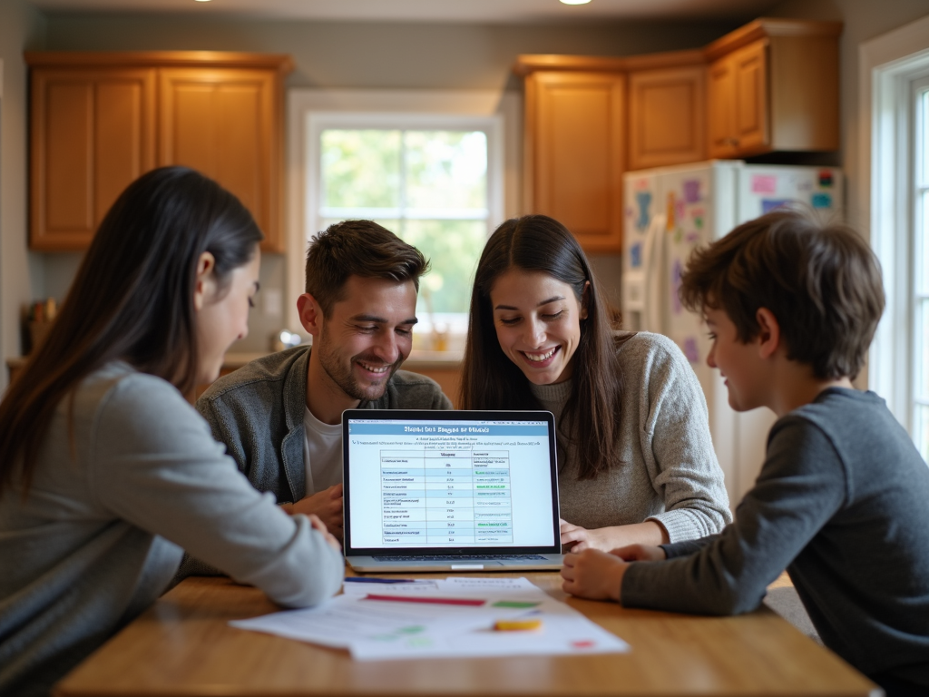 Family comparing FHA and Conventional Loans at home