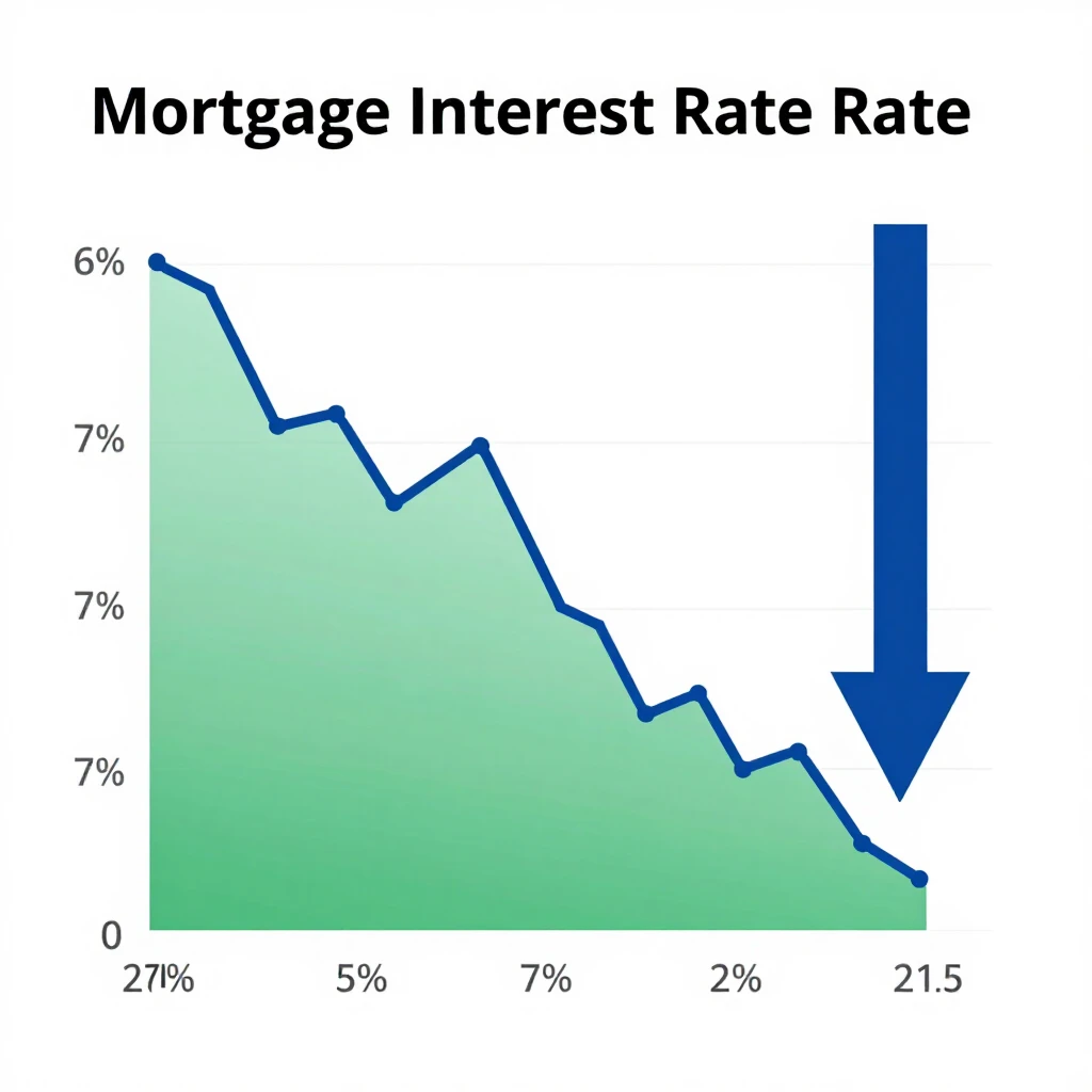 Chart of declining mortgage rates in 2025