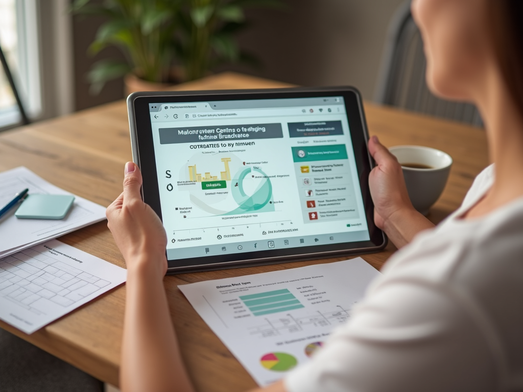 A person reviewing online mortgage options on a tablet at home.