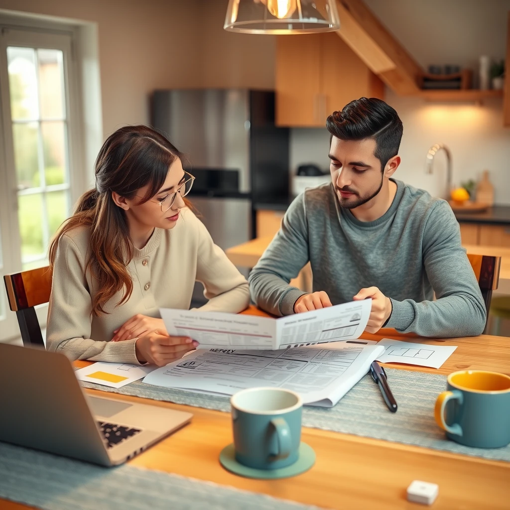 Couple reviewing inspection report