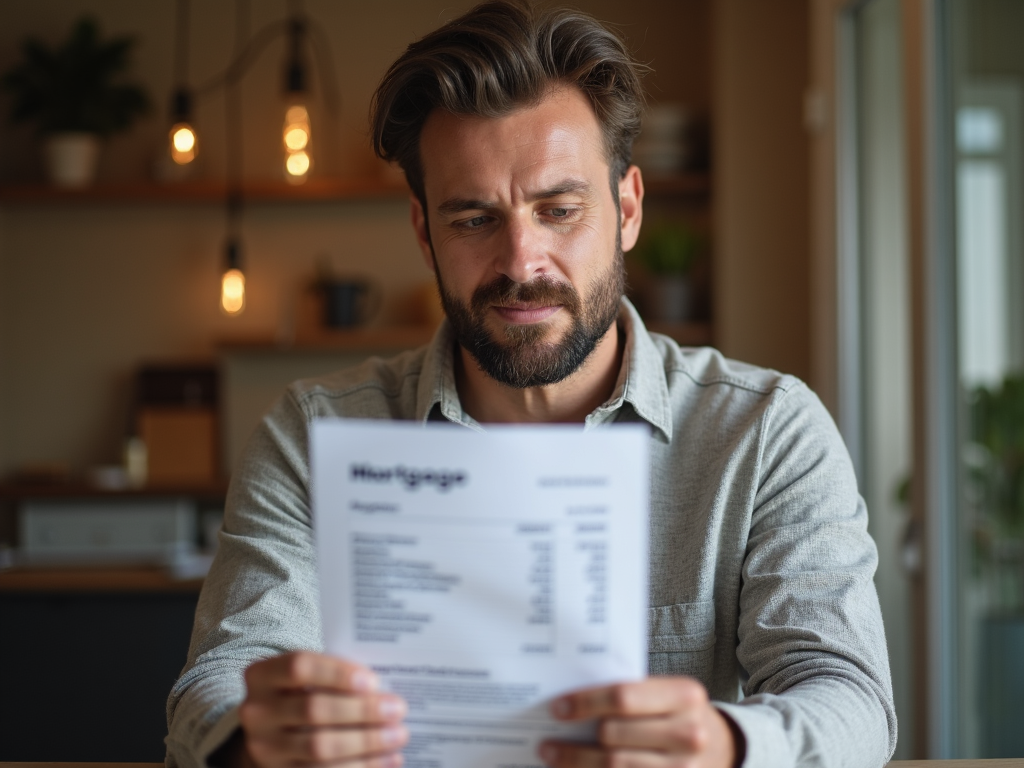 A homeowner reviews their mortgage statement.