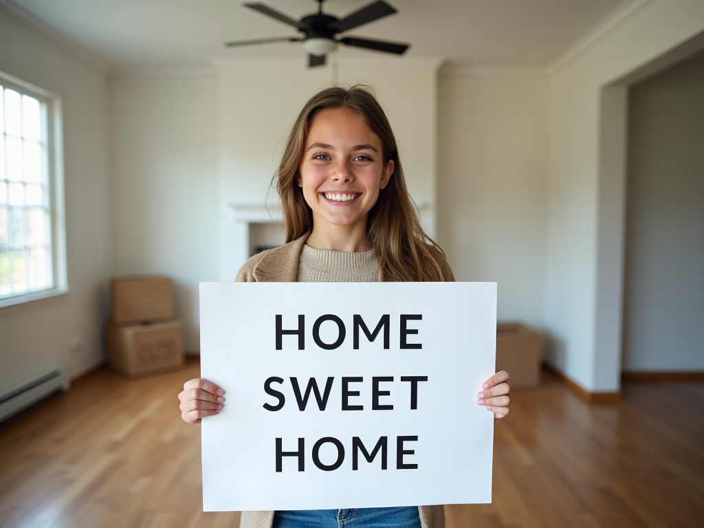 New homeowner in their empty house.