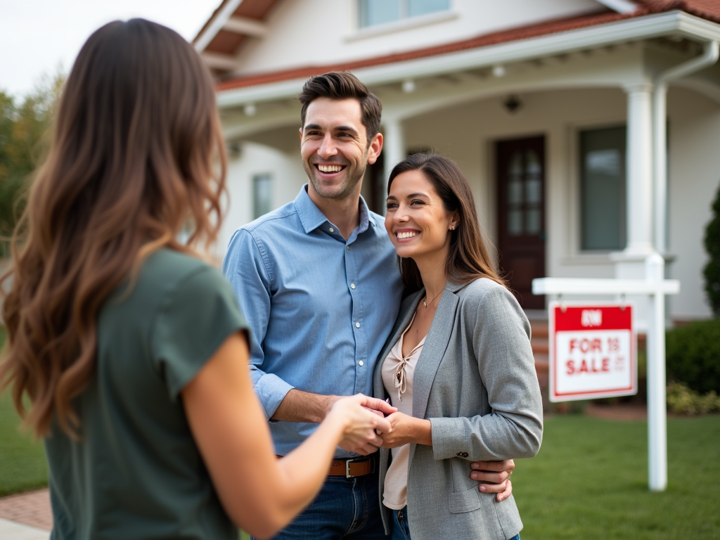 Couple getting home keys