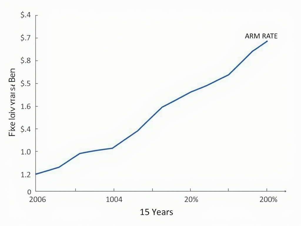 Chart comparing fixed-rate and ARM mortgage rates