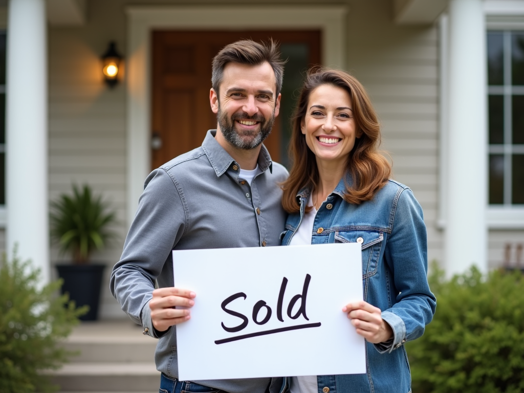 Couple celebrating their FHA-financed home purchase