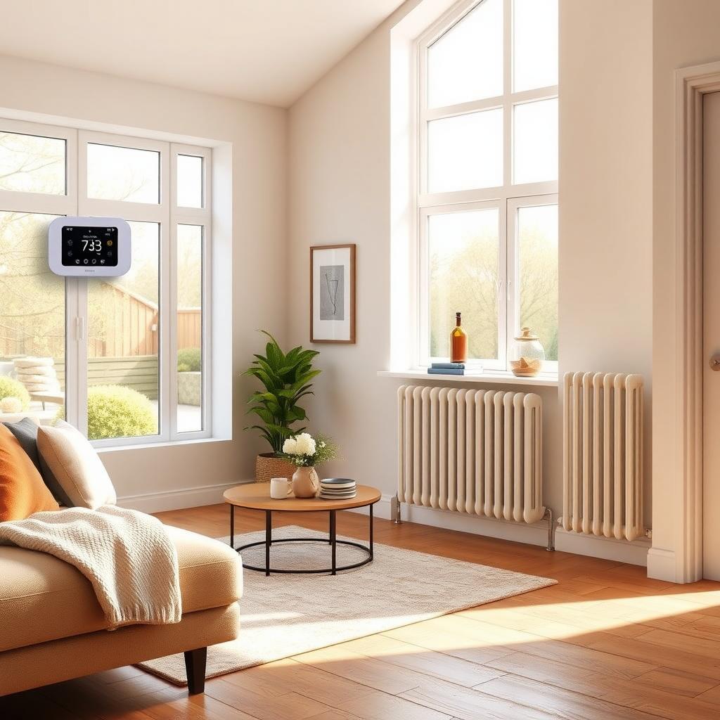 Cozy living room with a modern heating system