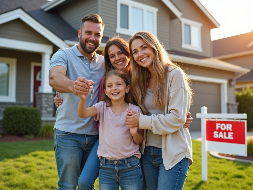A family celebrating their new home purchase with an FHA loan.