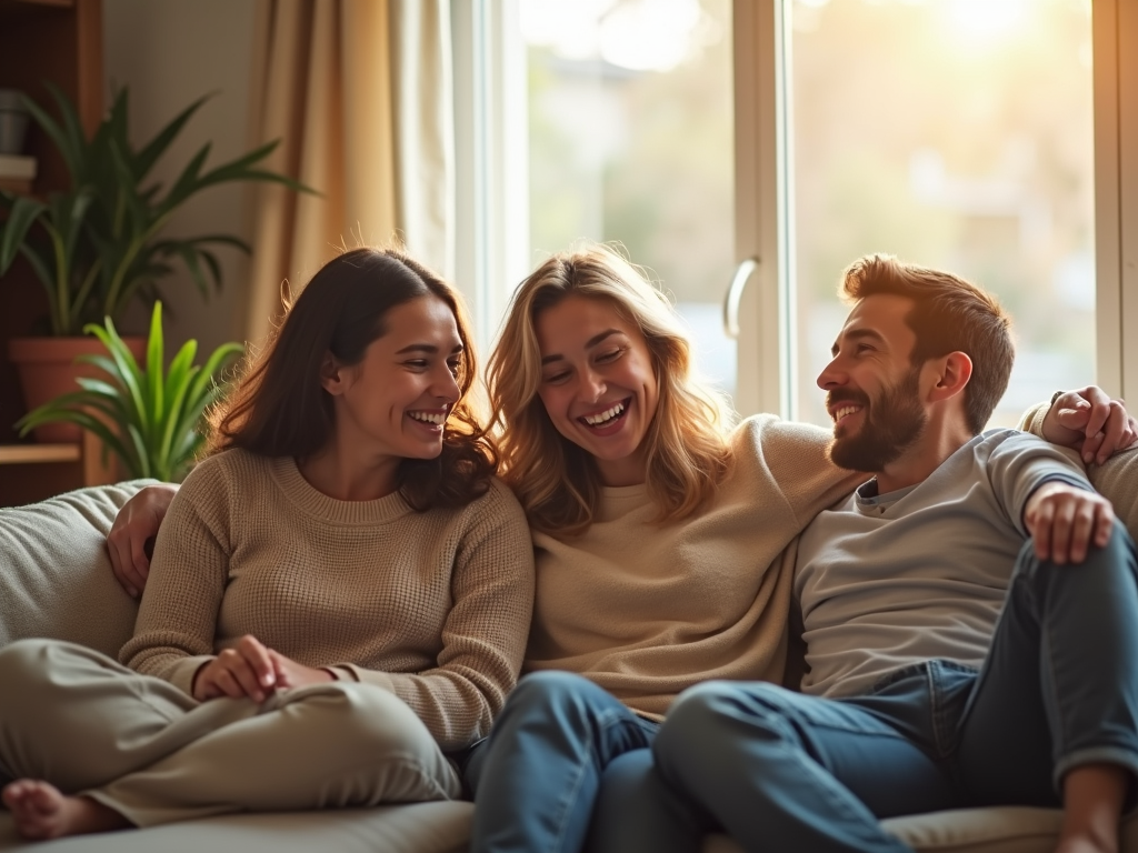 Family enjoying their new home.