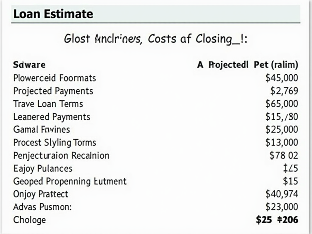 Loan Estimate form
