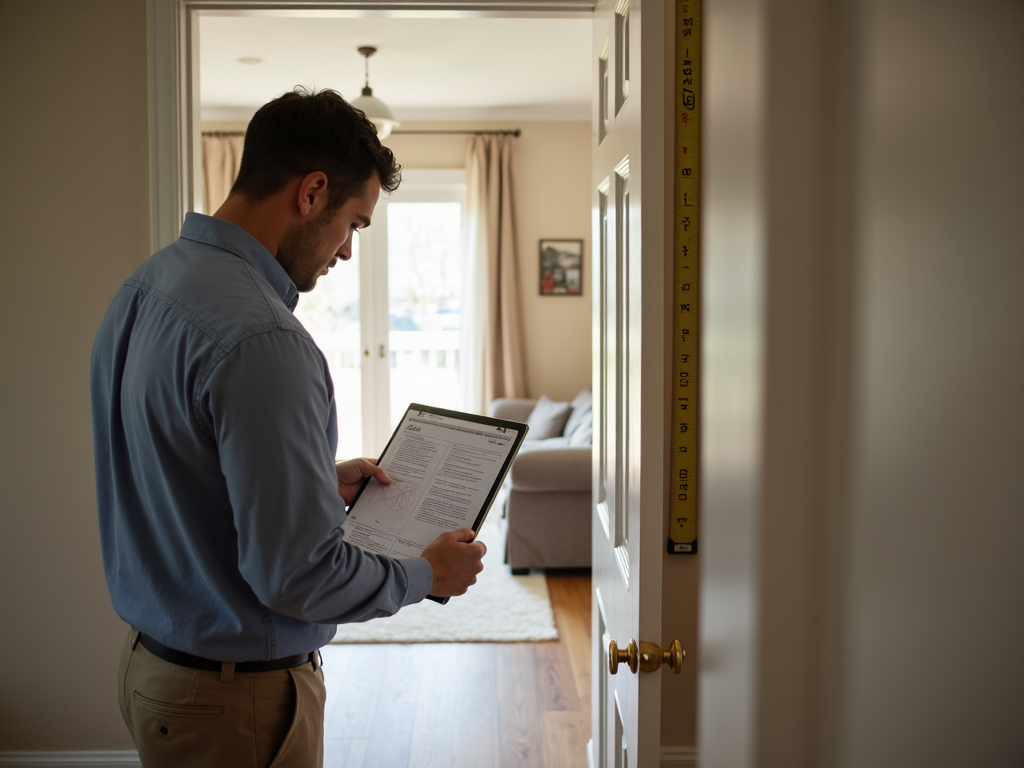 Appraiser evaluating a home during the FHA appraisal process.