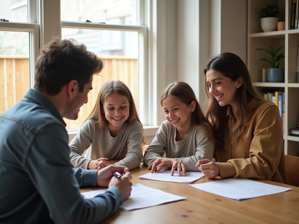 Family discussing FHA loan options with a mortgage broker