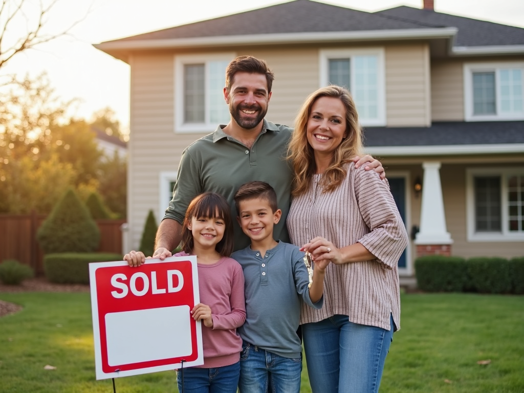 Family celebrating their new home purchase with an FHA loan
