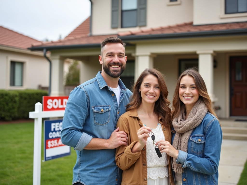 Family celebrating their new home purchase with an FHA loan