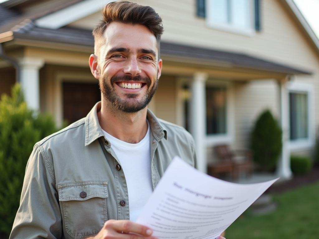 Satisfied homeowner after refinancing